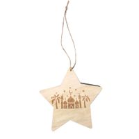 Simple Style Letter Star Wood Pendant main image 2