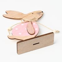 Simple Style Rabbit Heart Shape Wood Ornaments main image 4