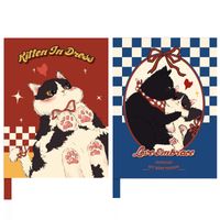 1 Piece Double Heart Letter Cat Class Learning Writing Paper Cute Notebook main image 5
