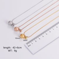 Stainless Steel 18K Gold Plated Rose Gold Plated Sweet Shiny Ball Pendant Necklace main image 3