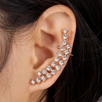 1 Piece Ig Style Simple Style Geometric Plating Inlay Alloy Rhinestones 14k Gold Plated Ear Cuffs main image 1