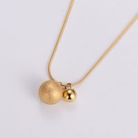 Stainless Steel 18K Gold Plated Rose Gold Plated Sweet Shiny Ball Pendant Necklace sku image 2