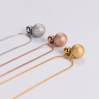 Stainless Steel 18K Gold Plated Rose Gold Plated Sweet Shiny Ball Pendant Necklace main image 4