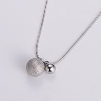 Stainless Steel 18K Gold Plated Rose Gold Plated Sweet Shiny Ball Pendant Necklace sku image 1