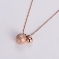 Stainless Steel 18K Gold Plated Rose Gold Plated Sweet Shiny Ball Pendant Necklace sku image 3