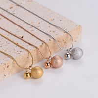 Stainless Steel 18K Gold Plated Rose Gold Plated Sweet Shiny Ball Pendant Necklace main image 9