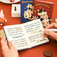 1 Piece Double Heart Letter Cat Class Learning Writing Paper Cute Notebook main image 2