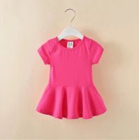 Princess Solid Color Cotton Girls Dresses main image 5