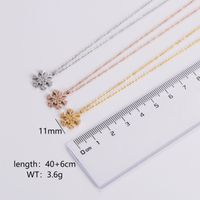 Stainless Steel 18K Gold Plated Rose Gold Plated Pastoral Shiny Inlay Snowflake Zircon Pendant Necklace main image 2