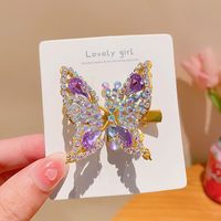 Women's Cute Sweet Butterfly Alloy Inlay Rhinestones Hair Clip sku image 10