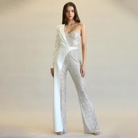 Women's Family Gathering Party Tea Party Retro Classic Style Color Block Full Length Sequins Printing Jumpsuits main image 1