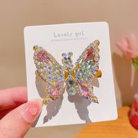 Mujeres Lindo Dulce Mariposa Aleación Embutido Diamantes De Imitación Pinza Para El Cabello sku image 9
