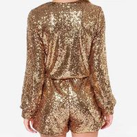 Women's Party Street Streetwear Solid Color Shorts Sequins Rompers main image 4