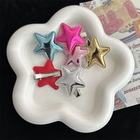 Women's Simple Style Pentagram Pu Leather Hair Clip main image 3