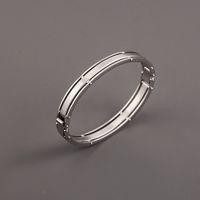 Business Punk Oval 304 Stainless Steel Polishing Men's Bangle main image 6