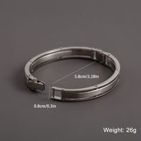 Business Punk Oval 304 Stainless Steel Polishing Men's Bangle main image 2