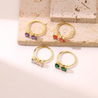 Elegant Princess Sweet Bow Knot Stainless Steel Plating Inlay Zircon Gold Plated Rings main image 4