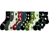 Women's Simple Style Classic Style Commute Color Block Cotton Printing Crew Socks A Pair main image 1