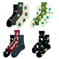Women's Simple Style Classic Style Commute Color Block Cotton Printing Crew Socks A Pair main image 2