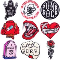 Retro Punk Lips Letter Cloth Cloth Sticker main image 1