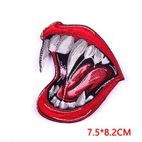 Retro Punk Lips Letter Cloth Cloth Sticker main image 3