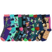 Women's Simple Style Classic Style Commute Color Block Cotton Printing Crew Socks A Pair main image 1