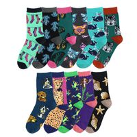Women's Simple Style Classic Style Commute Color Block Cotton Printing Crew Socks A Pair main image 4