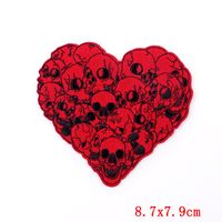Punk Letter Retro Red Heart Skull Cloth Cloth Sticker sku image 7
