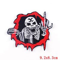 Punk Letter Retro Red Heart Skull Cloth Cloth Sticker sku image 8