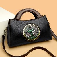 Women's Medium Pu Leather Flower Vintage Style Square Zipper Handbag main image 4