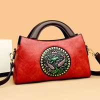 Women's Medium Pu Leather Flower Vintage Style Square Zipper Handbag main image 6