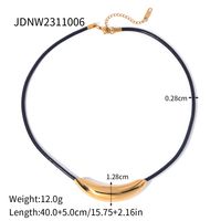 Ig Style Solid Color Stainless Steel Plating 18k Gold Plated Necklace sku image 1