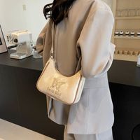 Women's Pu Solid Color Classic Style Sewing Thread Dumpling Shape Zipper Shoulder Bag main image 5