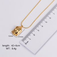 Stainless Steel 18K Gold Plated Rose Gold Plated Elegant Luxurious Ethnic Style Buddha Pendant Necklace main image 4