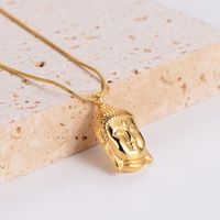 Stainless Steel 18K Gold Plated Rose Gold Plated Elegant Luxurious Ethnic Style Buddha Pendant Necklace main image 5