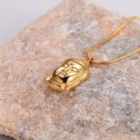 Stainless Steel 18K Gold Plated Rose Gold Plated Elegant Luxurious Ethnic Style Buddha Pendant Necklace main image 6