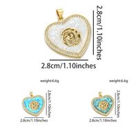 1 Piece Basic Water Droplets Heart Shape Dragon Copper Plating Inlay Pendant Jewelry Accessories main image 2