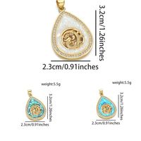 1 Piece Basic Water Droplets Heart Shape Dragon Copper Plating Inlay Pendant Jewelry Accessories main image 3