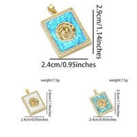 1 Piece Basic Water Droplets Heart Shape Dragon Copper Plating Inlay Pendant Jewelry Accessories main image 4