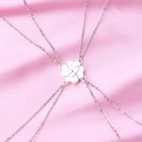 Simple Style Four Leaf Clover Heart Shape Alloy Plating Unisex Pendant Necklace sku image 1