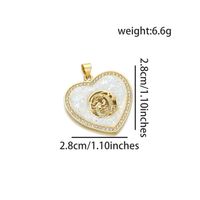 1 Piece Basic Water Droplets Heart Shape Dragon Copper Plating Inlay Pendant Jewelry Accessories sku image 4