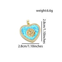 1 Piece Basic Water Droplets Heart Shape Dragon Copper Plating Inlay Pendant Jewelry Accessories sku image 5