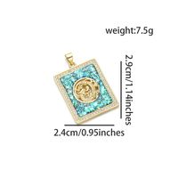 1 Piece Basic Water Droplets Heart Shape Dragon Copper Plating Inlay Pendant Jewelry Accessories sku image 9