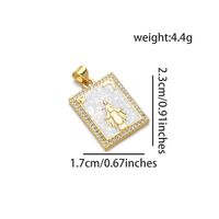 1 Piece Simple Style Human Tree Rectangle Copper Plating Inlay Pendant Jewelry Accessories sku image 5