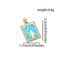 1 Piece Simple Style Human Tree Rectangle Copper Plating Inlay Pendant Jewelry Accessories sku image 6