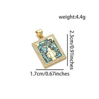 1 Piece Simple Style Human Tree Rectangle Copper Plating Inlay Pendant Jewelry Accessories sku image 7