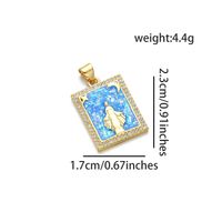 1 Piece Simple Style Human Tree Rectangle Copper Plating Inlay Pendant Jewelry Accessories sku image 8