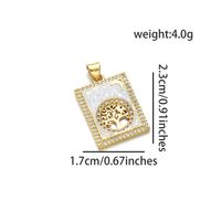 1 Piece Simple Style Human Tree Rectangle Copper Plating Inlay Pendant Jewelry Accessories sku image 1