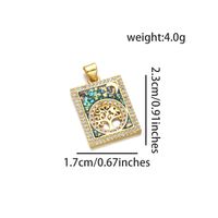 1 Piece Simple Style Human Tree Rectangle Copper Plating Inlay Pendant Jewelry Accessories sku image 3