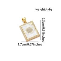 1 Piece Basic Devil's Eye Palm Rectangle Copper Plating Inlay Pendant Jewelry Accessories sku image 1